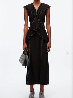 3.1 Phillip Lim Black Sleeveless Draped Maxi Dress